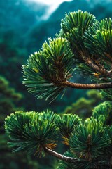 Huangshan mountain landscape with pine trees during daytime