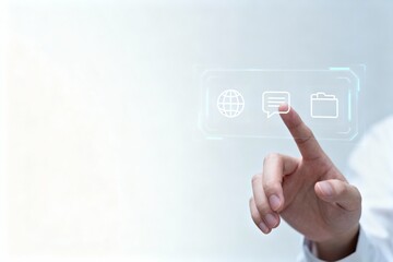 Hand interacting with digital interface