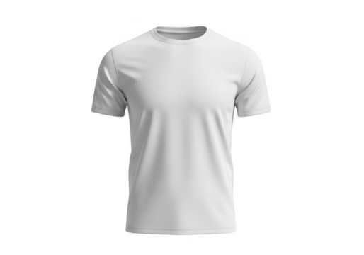 Plain white tshirt isolated on transparent background - Powered by Adobe