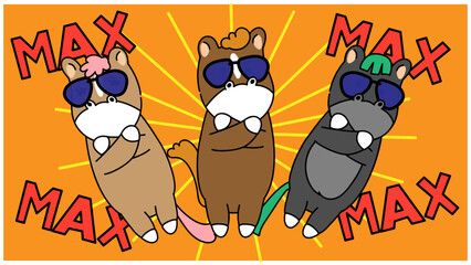 全力で取り組み成果を最大化するチームのイラスト