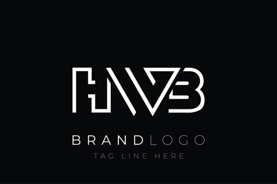 HWB abstract letter logo design. Modern Business Logo Design With Abstract Typography and Contemporary Style
