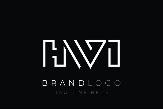 HWI abstract letter logo design. Modern Business Logo Design With Abstract Typography and Contemporary Style