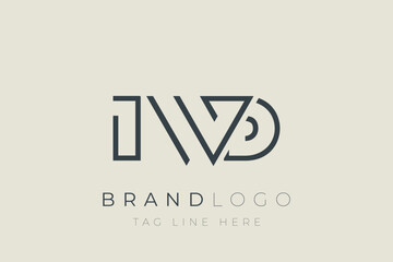 Obraz premium IWD abstract letter logo design. Modern Business Logo Design With Abstract Typography and Contemporary Style