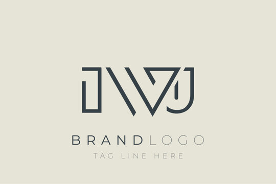 IWJ abstract letter logo design. Modern Business Logo Design With Abstract Typography and Contemporary Style