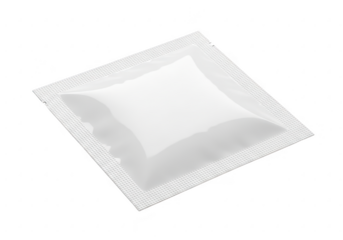 Small white sachet isolated on transparent background
