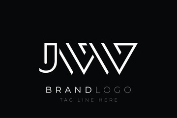 Obraz premium JWW abstract letter logo design. Modern Business Logo Design With Abstract Typography and Contemporary Style
