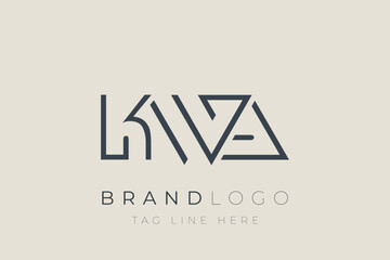 Obraz premium KWA abstract letter logo design. Modern Business Logo Design With Abstract Typography and Contemporary Style