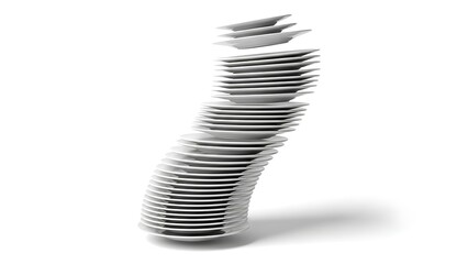 Stack of white plates with motion blur.