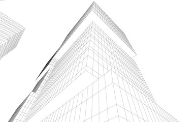 Fototapeta premium Abstract architectural drawing vector 3d illustration