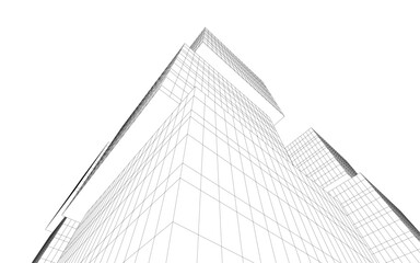 Fototapeta premium Abstract architectural drawing vector 3d illustration