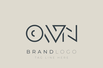 Obraz premium OWN abstract letter logo design. Modern Business Logo Design With Abstract Typography and Contemporary Style
