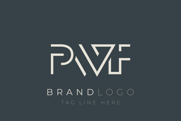 Fototapeta premium PWF abstract letter logo design. Modern Business Logo Design With Abstract Typography and Contemporary Style