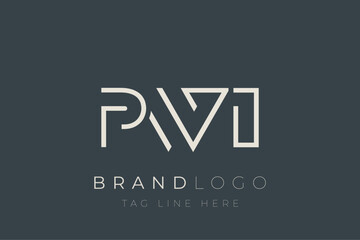 Fototapeta premium PWI abstract letter logo design. Modern Business Logo Design With Abstract Typography and Contemporary Style