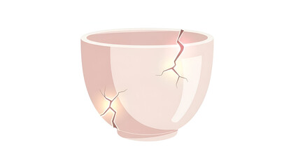 Minimal illustration of cracked cup symbolizing emotional vulnerability.