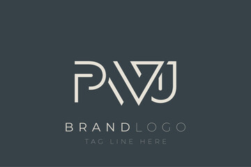 Fototapeta premium PWJ abstract letter logo design. Modern Business Logo Design With Abstract Typography and Contemporary Style