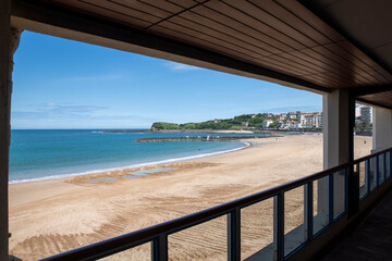 view at the beach of saint jean de luz in spain