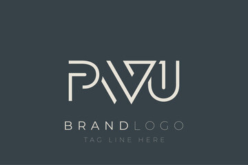 PWU abstract letter logo design. Modern Business Logo Design With Abstract Typography and Contemporary Style