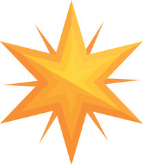 Obraz premium Golden star with sharp edges sparkling on a white background, perfect for christmas, festive projects or decoration