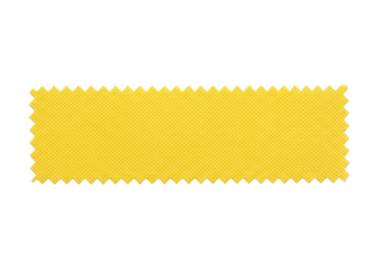 Yellow fabric swatch isolated on transparent background