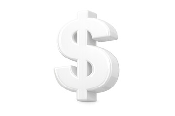 Obraz premium White 3d dollar sign symbol representing finance, currency, wealth, business, and monetary concepts with a clean design