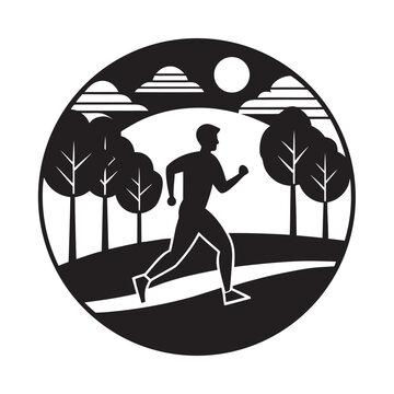 Park Dawn Running Training Silhouette
