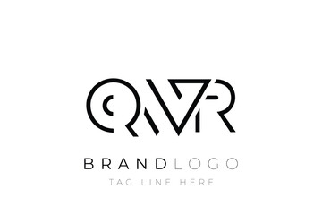 Fototapeta premium QWR abstract letter logo design. Modern Business Logo Design With Abstract Typography and Contemporary Style