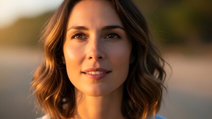 Fototapeta premium Capturing All the Feels of Human Emotional Experience Through a Young Woman's Gentle Facial Expression