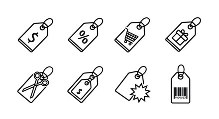Obraz premium Various price tags and symbols