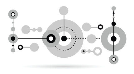 Circular Line Art Shapes Abstract Hi Tech for Graphic Design Monochrome. Graphic design elements and resources vector art