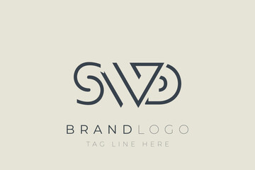 SWD abstract letter logo design. Modern Business Logo Design With Abstract Typography and Contemporary Style