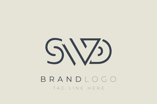 SWD abstract letter logo design. Modern Business Logo Design With Abstract Typography and Contemporary Style