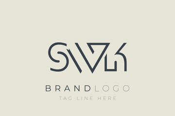 SWK abstract letter logo design. Modern Business Logo Design With Abstract Typography and Contemporary Style