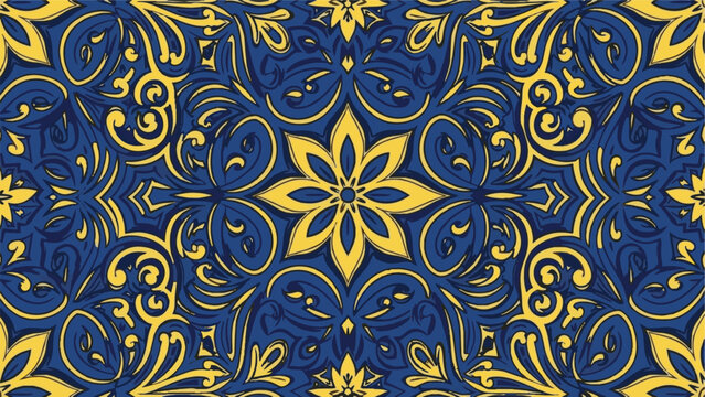 Mexican Talavera Pattern Flat Vector Illustration Cultural Tile Mascot generative ai