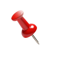 Red pushpin icon isolated on transparent background