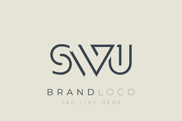 SWU abstract letter logo design. Modern Business Logo Design With Abstract Typography and Contemporary Style