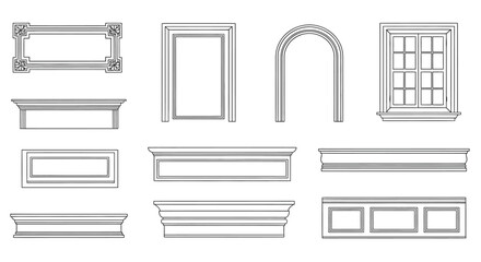 Collection of architectural moldings and trim
