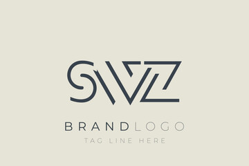 SWZ abstract letter logo design. Modern Business Logo Design With Abstract Typography and Contemporary Style