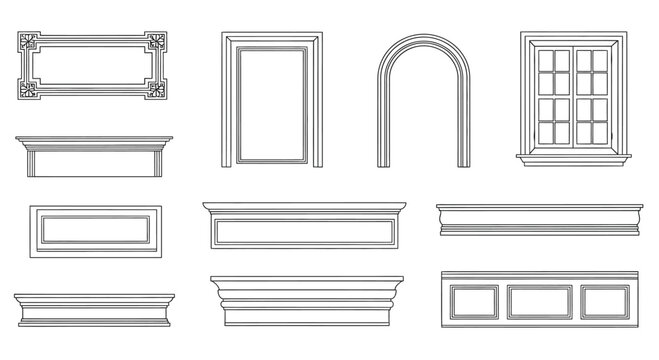 Collection of architectural moldings and trim