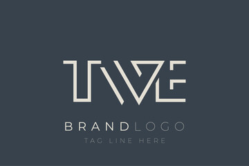 TWE abstract letter logo design. Modern Business Logo Design With Abstract Typography and Contemporary Style