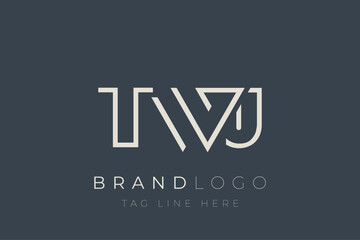 TWJ abstract letter logo design. Modern Business Logo Design With Abstract Typography and Contemporary Style