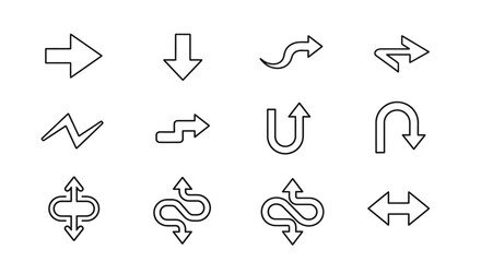 Collection of various directional arrows