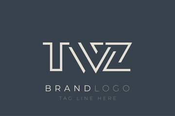 TWZ abstract letter logo design. Modern Business Logo Design With Abstract Typography and Contemporary Style