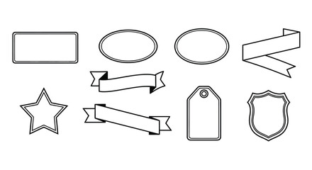 Collection of various badge and label shapes