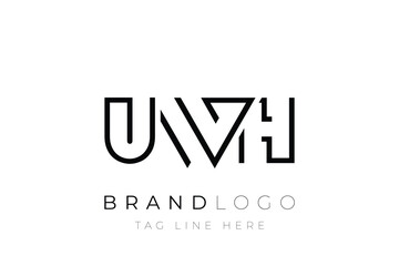 UWH abstract letter logo design. Modern Business Logo Design With Abstract Typography and Contemporary Style