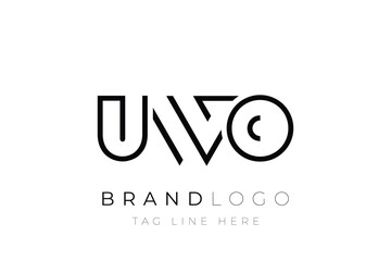 UWO abstract letter logo design. Modern Business Logo Design With Abstract Typography and Contemporary Style