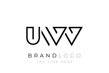 UWV abstract letter logo design. Modern Business Logo Design With Abstract Typography and Contemporary Style