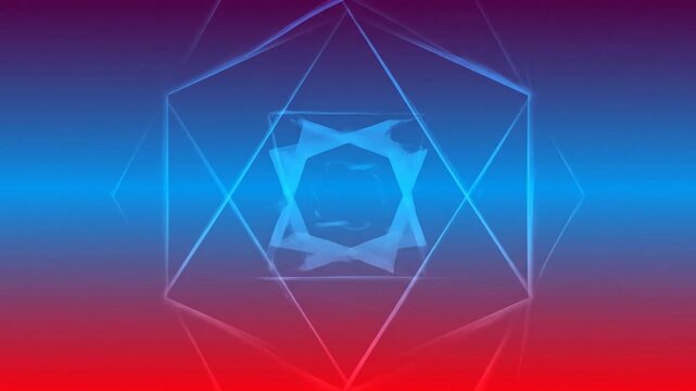 Abstract geometric hexagon shape with gradient background for visuals