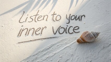 Inspirational beach quote 'listen to your inner voice'