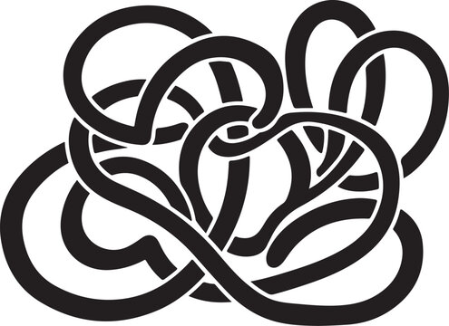 Intricate Black Lines Forming Abstract Knot Design