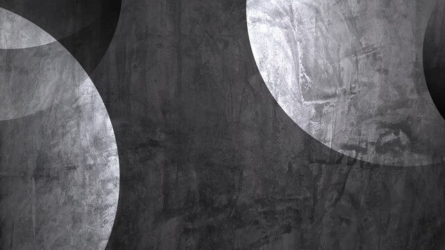 abstract animated background with soft glowing circles and drifting shadows moving randomly across a rough grunge textured wall, creating a moody atmosphere ideal for digital art and motion graphics